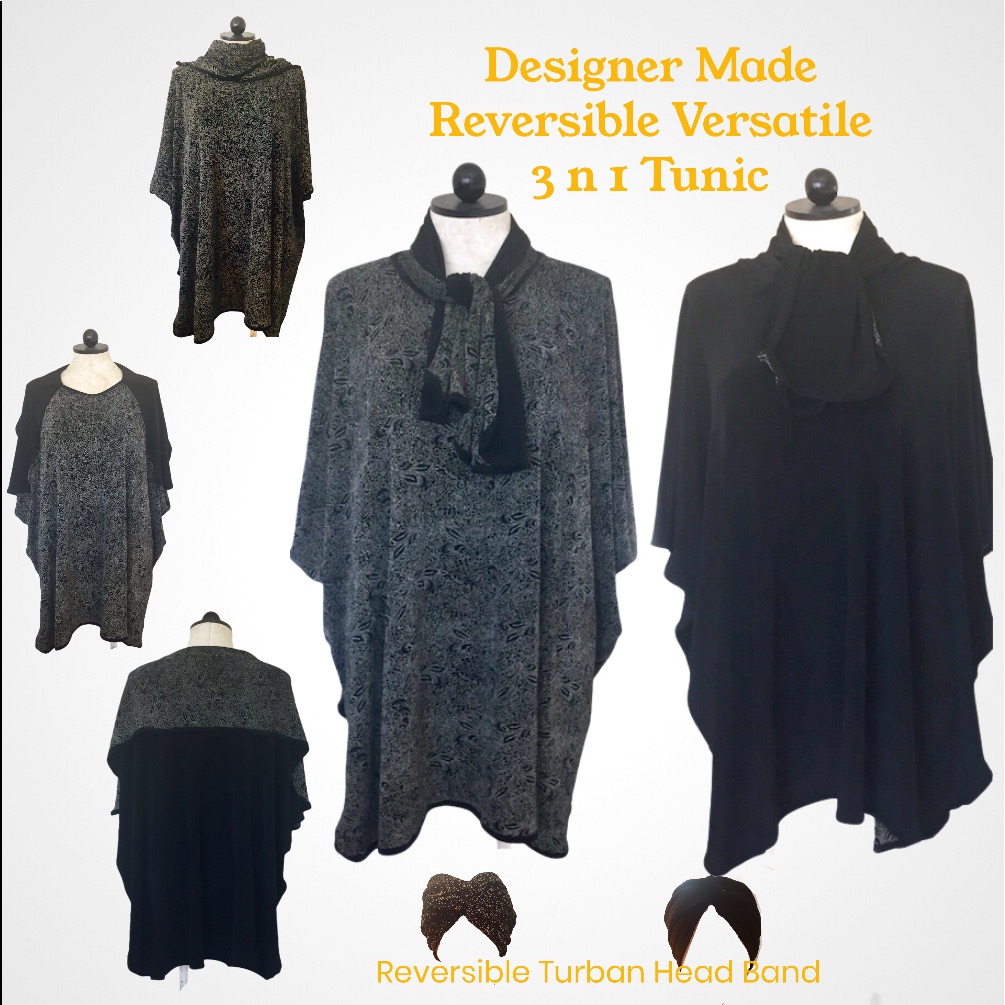 Black Reversible Tunic Wear 6 Ways